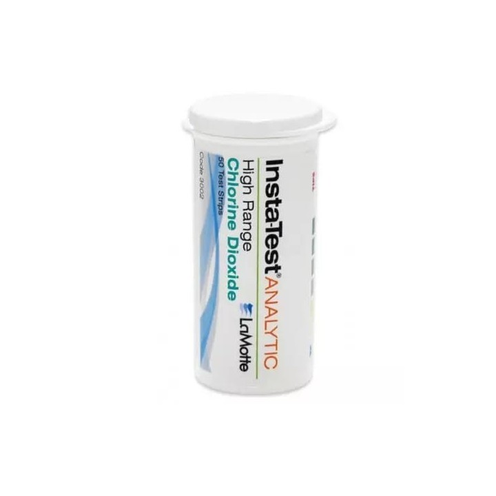 Tiras Reactivas Dióxido de Cloro Lamotte [ 0 a 500 ppm ]. Tubo 50 unidades