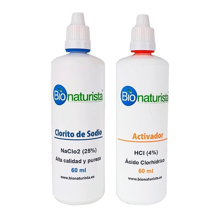 Kit Clorito de Sodio 25% + Ácido Cítrico 50% TAMAÑO MINI 60 ml.