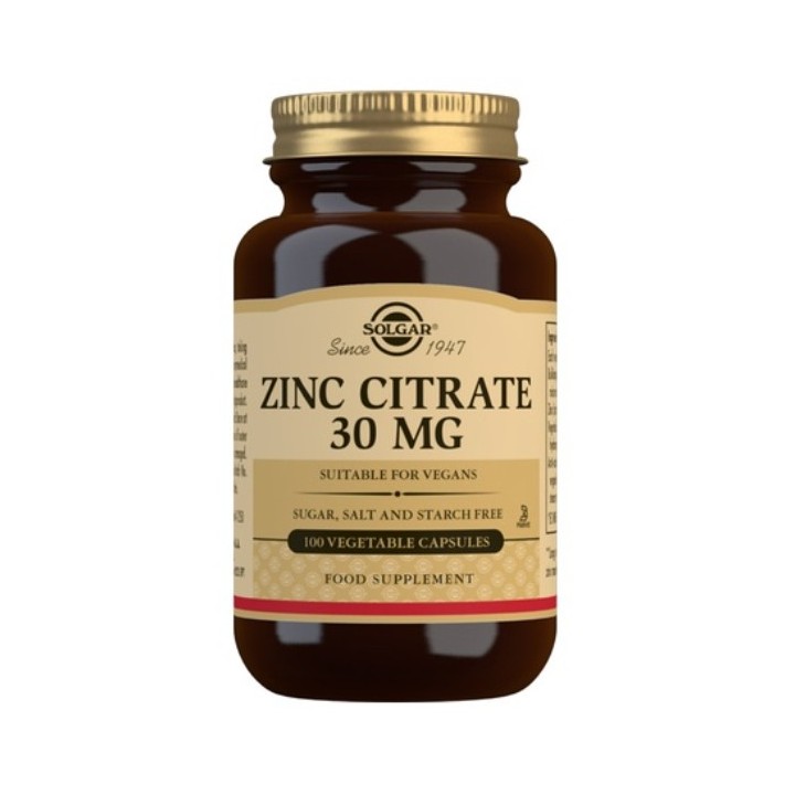 Citrato de Zinc 30 mg Solgar