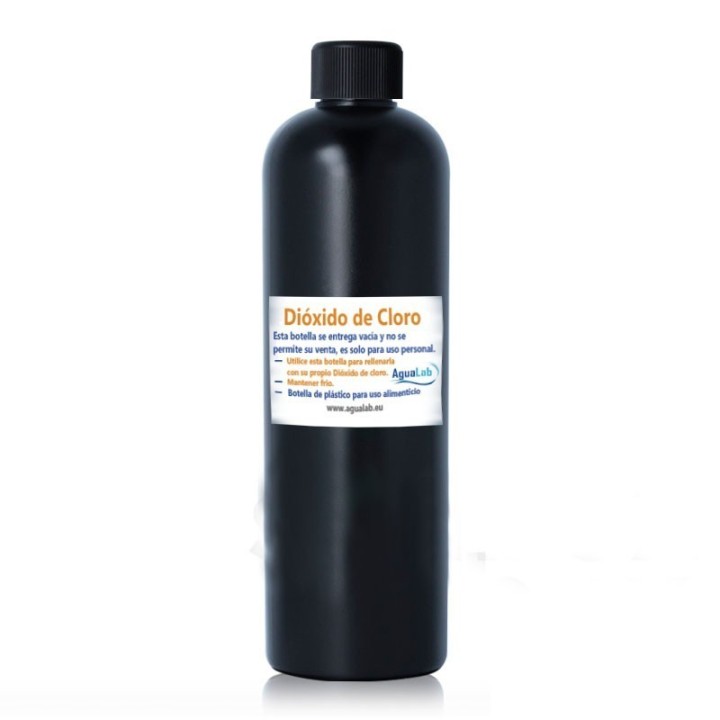 Botella negra Vacía Rellenable para Dióxido de Cloro (CDS) 500ml