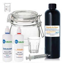 Kit Herramientas para potabilizar Clorito Sódico al 25% (140 ml) + Ácido Clorhídrico 4% | Agualab