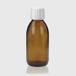Bote ámbar de Cristal Tapón Blanco 500ml