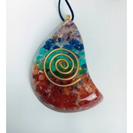 Colgante Medallón Artesanal de ORGONITA CHACRAS 7cms
